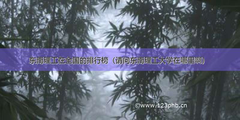 东南理工在全国的排行榜（请问东南理工大学在哪里啊）