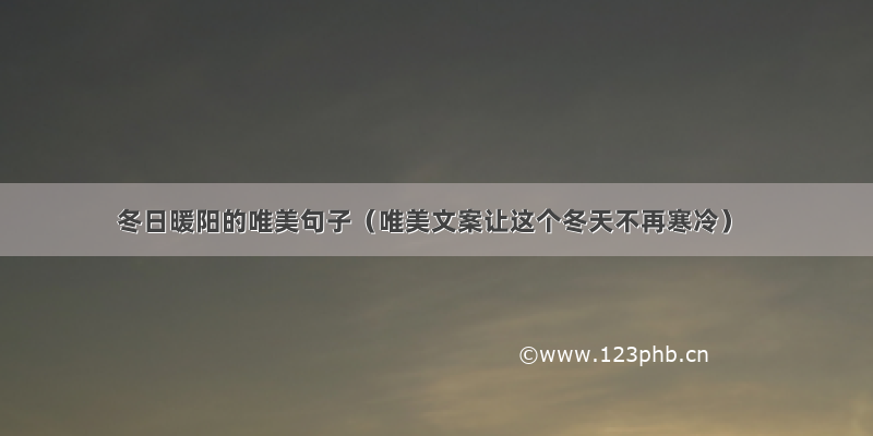 冬日暖阳的唯美句子（唯美文案让这个冬天不再寒冷）