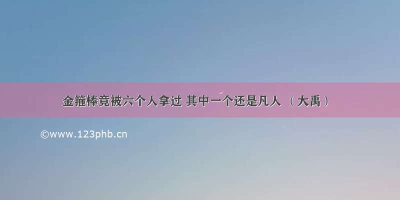 金箍棒竟被六个人拿过 其中一个还是凡人 （大禹）