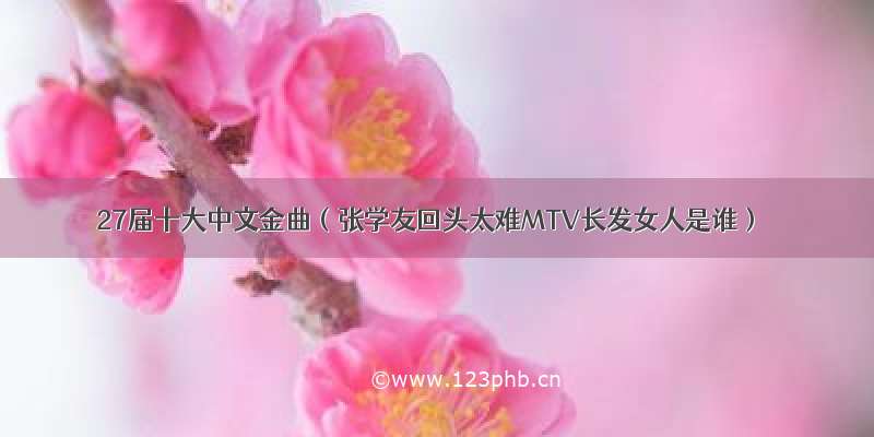 27届十大中文金曲（张学友回头太难MTV长发女人是谁）