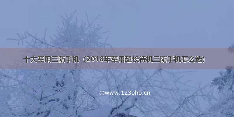 十大军用三防手机（2018年军用超长待机三防手机怎么选）