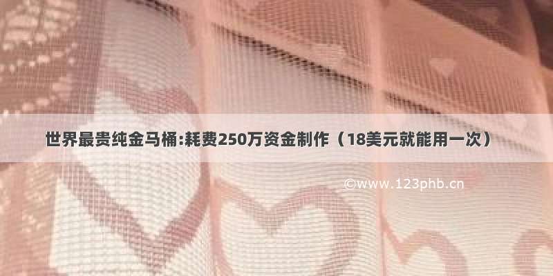 世界最贵纯金马桶:耗费250万资金制作（18美元就能用一次）