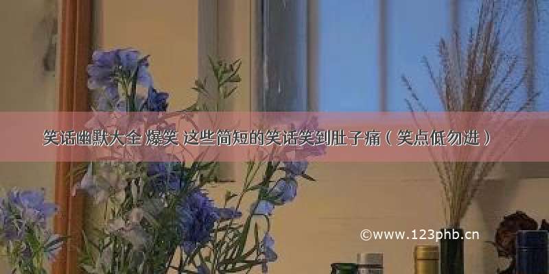 笑话幽默大全 爆笑 这些简短的笑话笑到肚子痛（笑点低勿进）