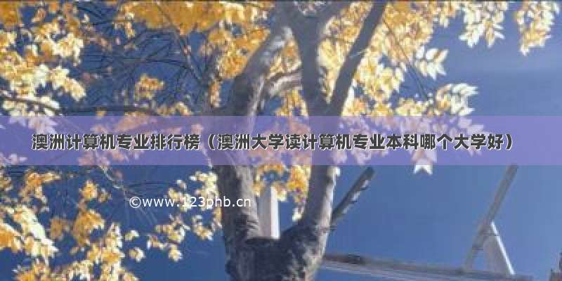 澳洲计算机专业排行榜（澳洲大学读计算机专业本科哪个大学好）