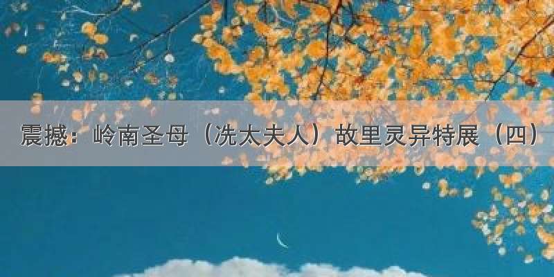 震撼：岭南圣母（冼太夫人）故里灵异特展（四）