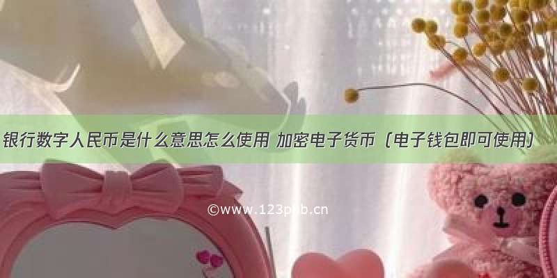 银行数字人民币是什么意思怎么使用 加密电子货币（电子钱包即可使用）