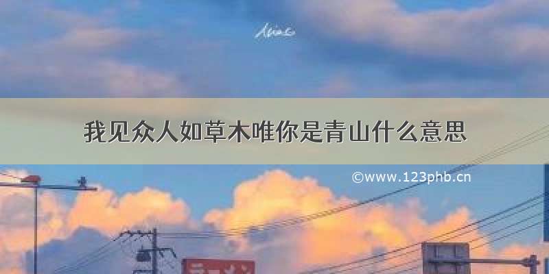 我见众人如草木唯你是青山什么意思