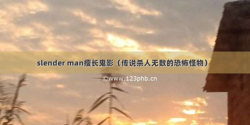 slender man瘦长鬼影（传说杀人无数的恐怖怪物）