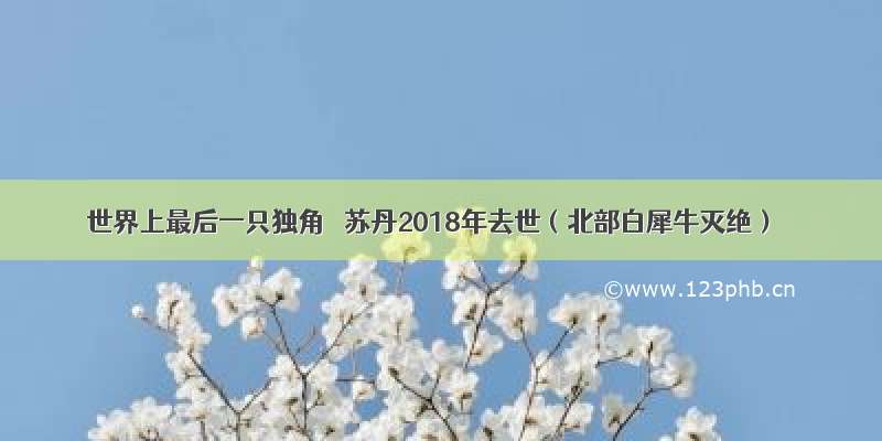 世界上最后一只独角曽 苏丹2018年去世（北部白犀牛灭绝）