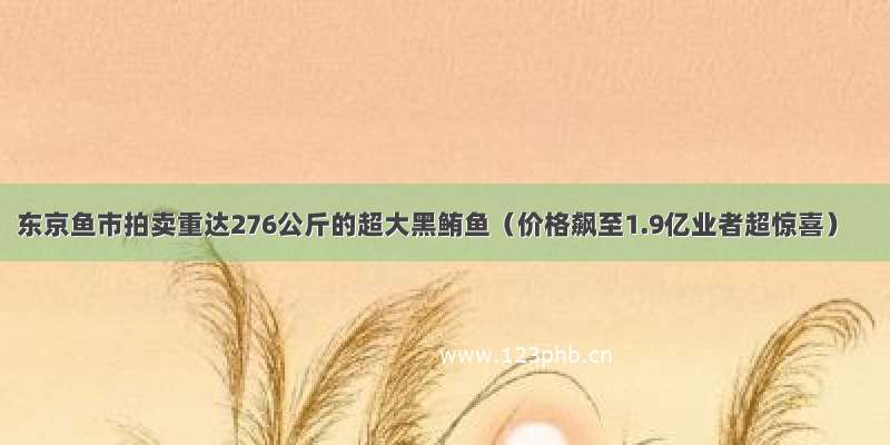 东京鱼市拍卖重达276公斤的超大黑鲔鱼（价格飙至1.9亿业者超惊喜）