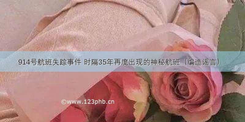 914号航班失踪事件 时隔35年再度出现的神秘航班（编造谣言）