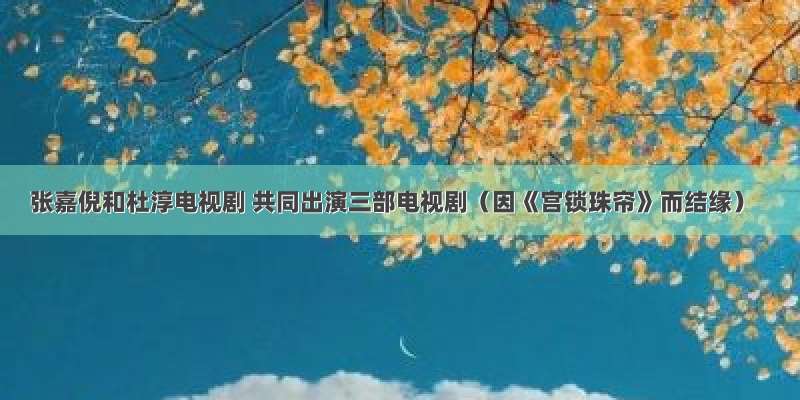 张嘉倪和杜淳电视剧 共同出演三部电视剧（因《宫锁珠帘》而结缘）