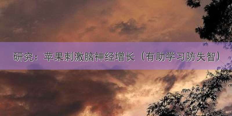 研究：苹果刺激脑神经增长（有助学习防失智）