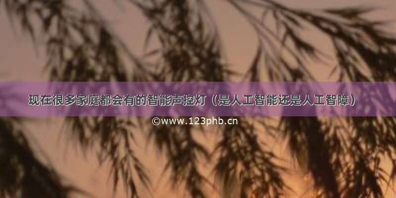 现在很多家庭都会有的智能声控灯（是人工智能还是人工智障）