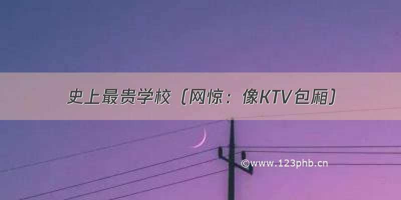 史上最贵学校（网惊：像KTV包厢）