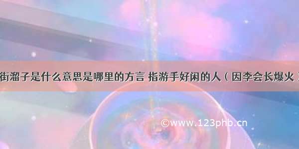 街溜子是什么意思是哪里的方言 指游手好闲的人（因李会长爆火）