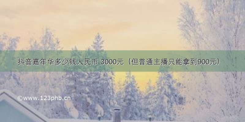 抖音嘉年华多少钱人民币 3000元（但普通主播只能拿到900元）