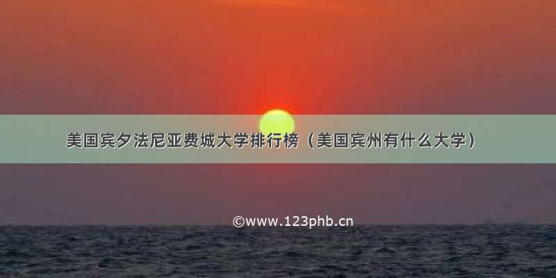 美国宾夕法尼亚费城大学排行榜（美国宾州有什么大学）