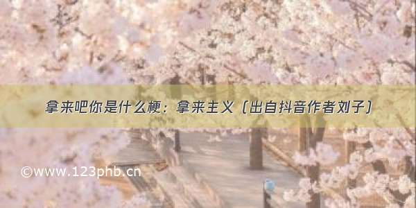 拿来吧你是什么梗：拿来主义（出自抖音作者刘子）