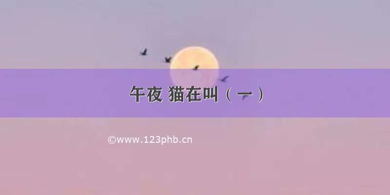 午夜 猫在叫（一）