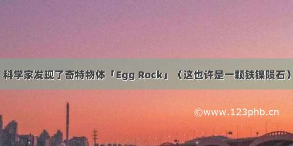 科学家发现了奇特物体「Egg Rock」（这也许是一颗铁镍陨石）