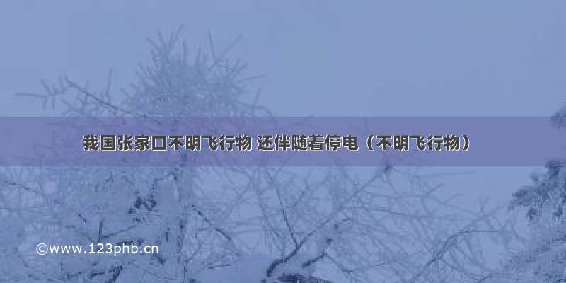 我国张家口不明飞行物 还伴随着停电（不明飞行物）