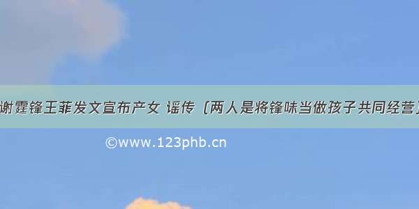 谢霆锋王菲发文宣布产女 谣传（两人是将锋味当做孩子共同经营）