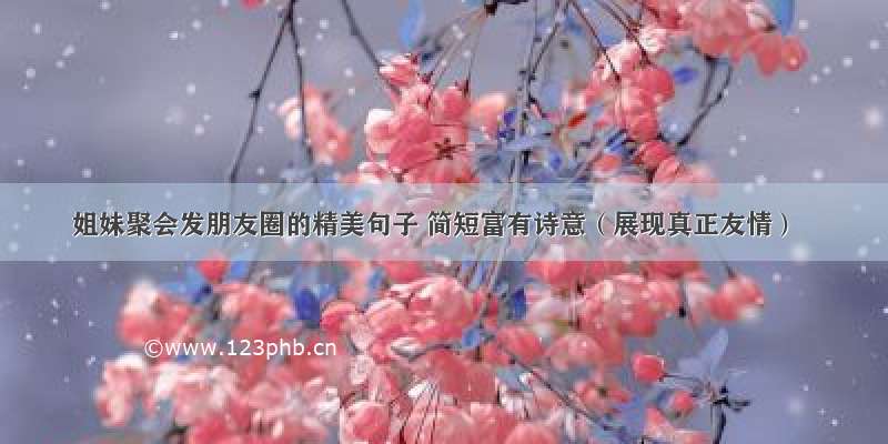 姐妹聚会发朋友圈的精美句子 简短富有诗意（展现真正友情）