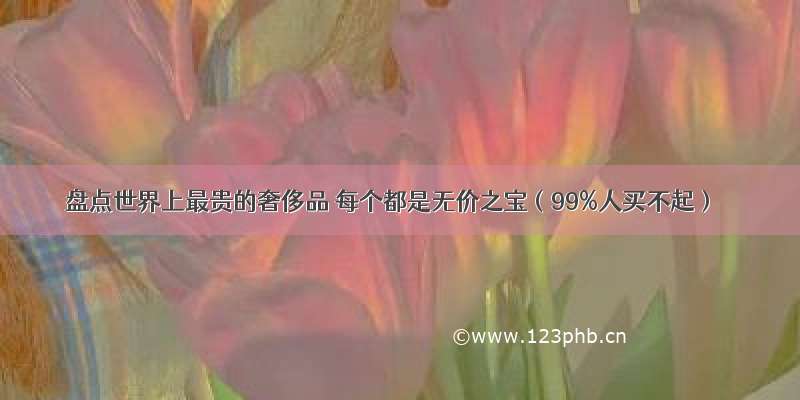 盘点世界上最贵的奢侈品 每个都是无价之宝（99%人买不起）