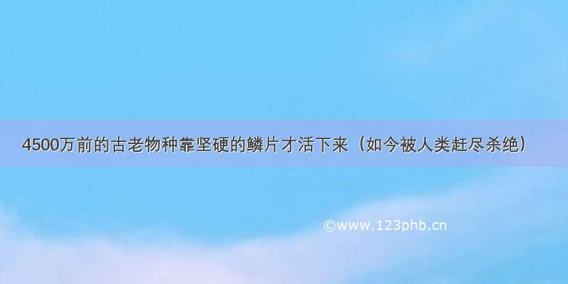 4500万前的古老物种靠坚硬的鳞片才活下来（如今被人类赶尽杀绝）