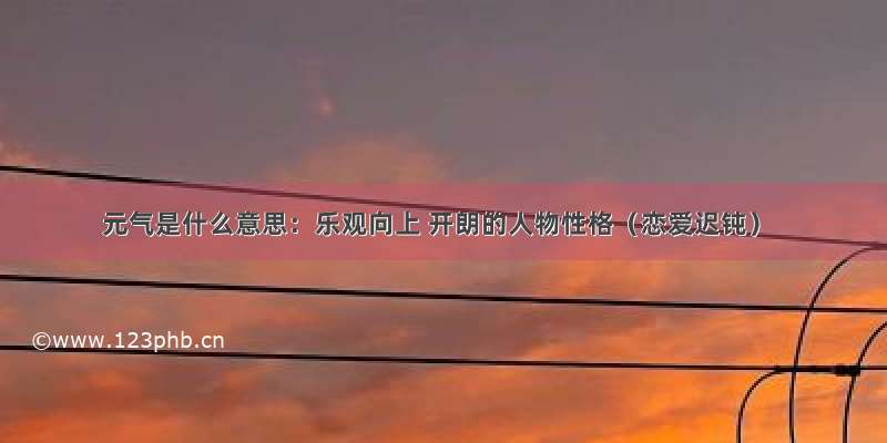 元气是什么意思：乐观向上 开朗的人物性格（恋爱迟钝）