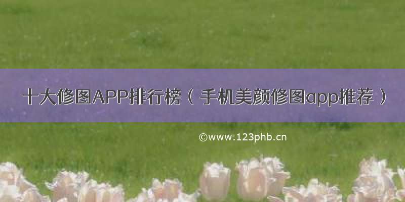 十大修图APP排行榜（手机美颜修图app推荐）