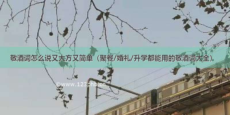 敬酒词怎么说又大方又简单（聚餐/婚礼/升学都能用的敬酒词大全）