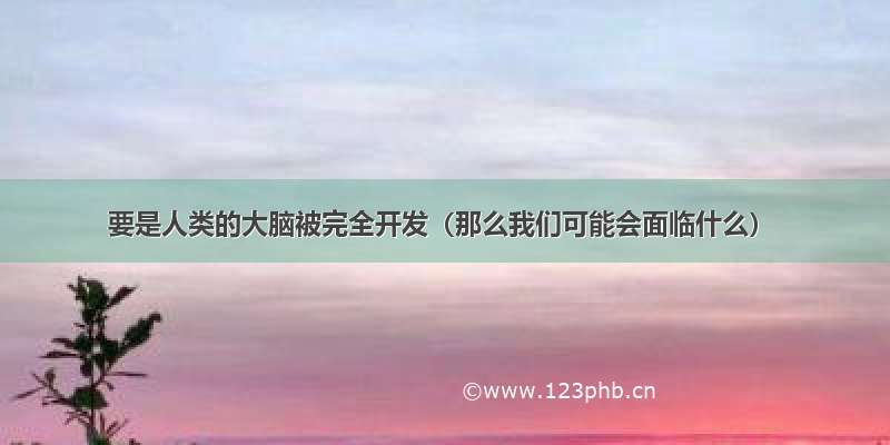 要是人类的大脑被完全开发（那么我们可能会面临什么）