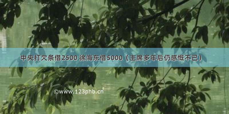 中央打欠条借2500 徐海东借5000（主席多年后仍感慨不已）