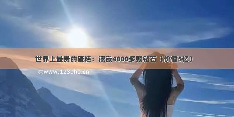 世界上最贵的蛋糕：镶嵌4000多颗钻石（价值5亿）