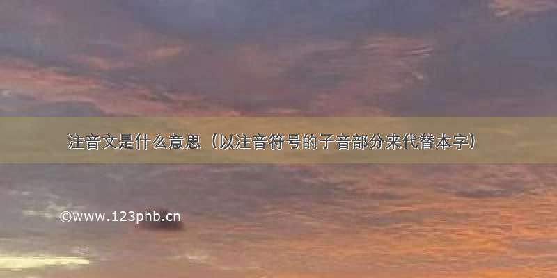 注音文是什么意思（以注音符号的子音部分来代替本字）