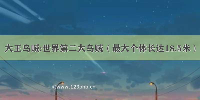 大王乌贼:世界第二大乌贼（最大个体长达18.5米）