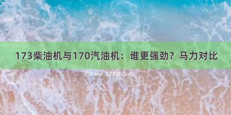 173柴油机与170汽油机：谁更强劲？马力对比