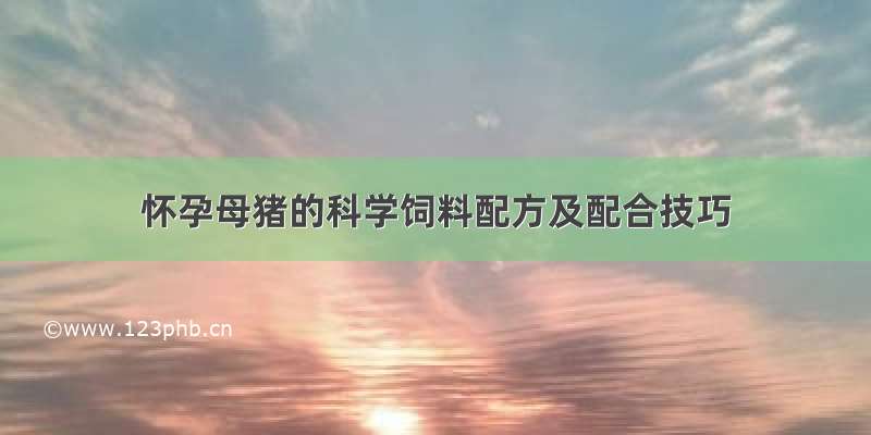 怀孕母猪的科学饲料配方及配合技巧