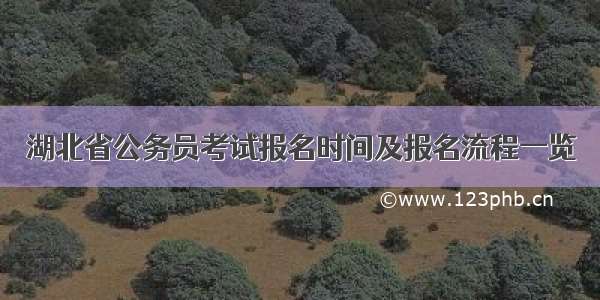 湖北省公务员考试报名时间及报名流程一览