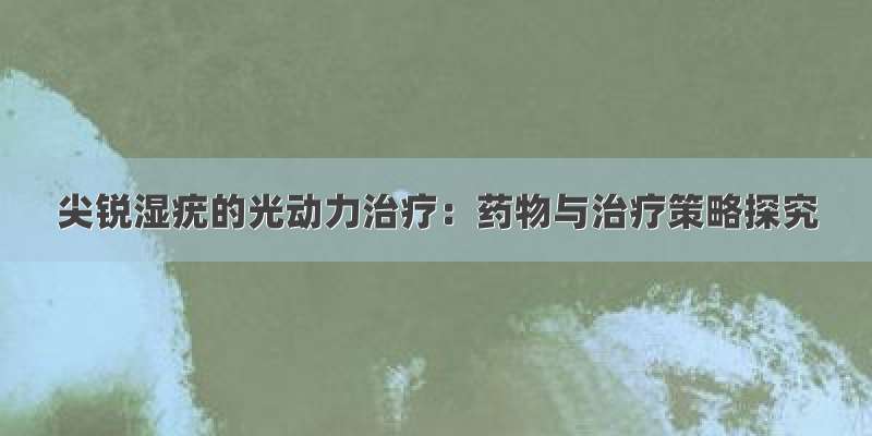 尖锐湿疣的光动力治疗：药物与治疗策略探究