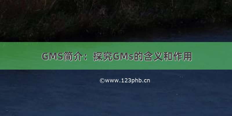 GMS简介：探究GMs的含义和作用