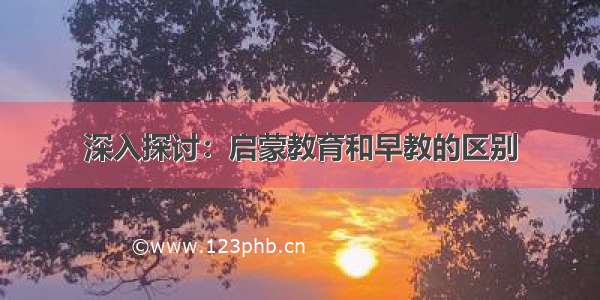 深入探讨：启蒙教育和早教的区别