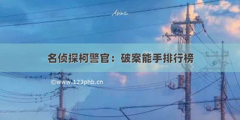 名侦探柯警官：破案能手排行榜