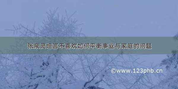 张泉灵坦言不喜欢如何平衡事业与家庭的问题