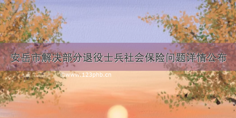 安岳市解决部分退役士兵社会保险问题详情公布