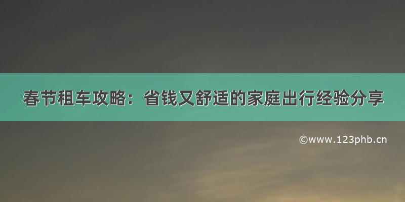 春节租车攻略：省钱又舒适的家庭出行经验分享