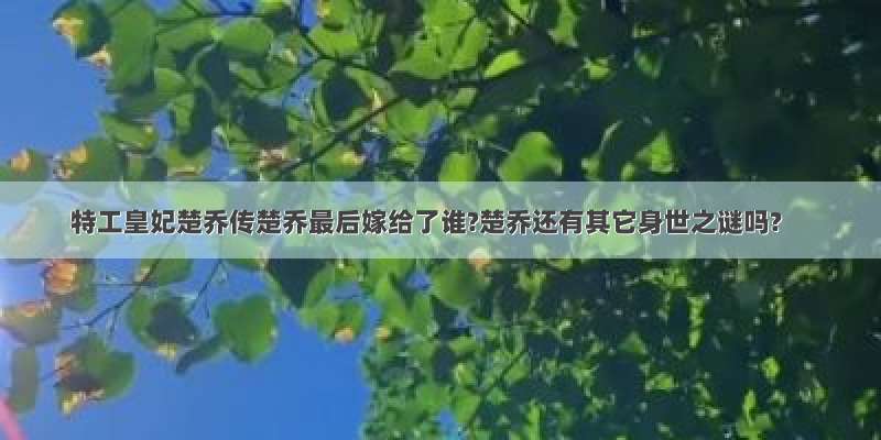 特工皇妃楚乔传楚乔最后嫁给了谁?楚乔还有其它身世之谜吗?