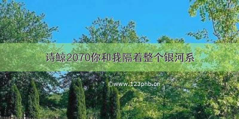 诗鲸2070你和我隔着整个银河系